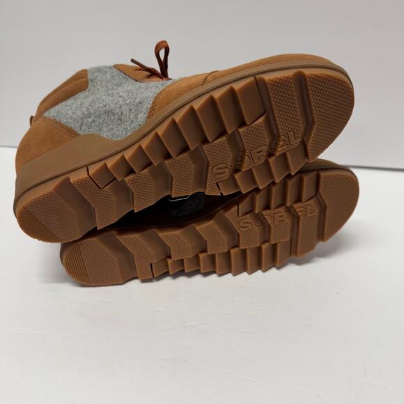 Sorel Womens Evie Ankle Lace Wedge Bootie Velvet Tan Brown Waterproof Size 10.5 - Picture 6 of 8
